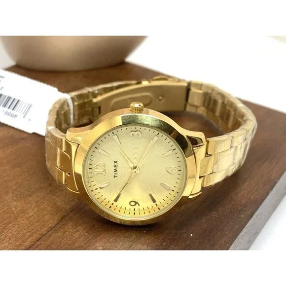 Timex Women's Watch TW2V36000 Quartz Gold Stainless Steel 32mm